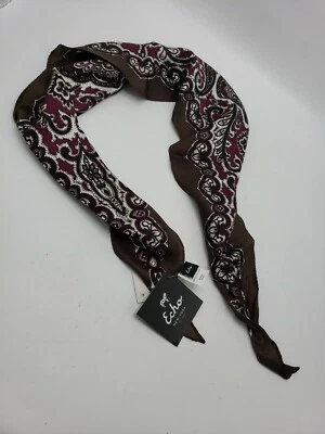 NWT Echo silk Scarf diamond brown & wine paisley   42" by 17" 1R - Image 1 of 4