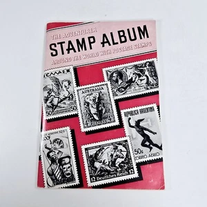 1957 Harris Adventurer Postage Stamp Album Around the World With 45 Stamps - Picture 1 of 12