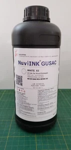NuviInk Gusac White X3 UV-Tinte für Ricoh-Druckköpfe - 1 Liter EXP:11/2025 - Bild 1 von 5