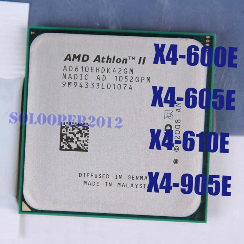 AMD Athlon II X4 600E 605E 610E AMD Phenom II X4 905E Processor Socket AM3 CPU - Photo 1/1
