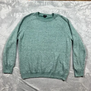 J.CREW mens cotton linen plaited spearmint casual crewneck sweater Sz L - Picture 1 of 8