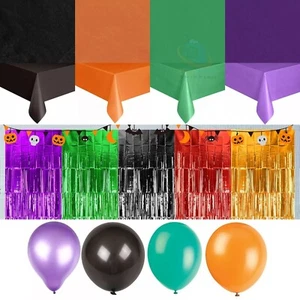 HALLOWEEN PARTY TABLE CLOTH TABLECOVERS PLATES NAPKINS BALLOONS PARTY CUPS 🎃 - Picture 1 of 17