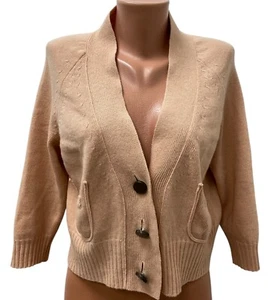 SEE by CHLOE Gr. UK 12 US 8 IT 44 - M Wolle KASCHMIR Rosa - Pfirsich Strickjacke - Picture 1 of 8