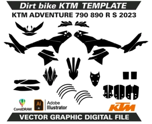 KTM ADVENTURE 790 890 R S 2023 Template Vector Format Ai CDR EPS M212 - Picture 1 of 3