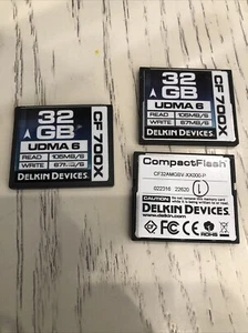 32gb Delkin devices compactflash  memory card for Nikon Canon - Used - Picture 1 of 2