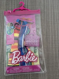 Barbie Fashion Pack Complete Look Striped Dress Purse Sunglasses - Picture 1 of 2