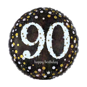 Mylar Balloon Sparkling Celebration 90th Birthday 18" - Picture 1 of 1