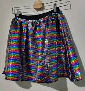 NWT Vierra Rose Girl's Kate Reversible Sequins Skirt In Rainbow Size 12Y - Picture 1 of 3