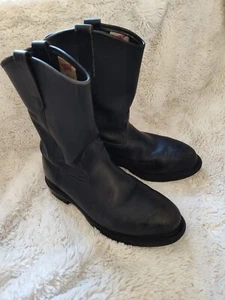 Red Wing Vintage Biker boots Pecos 4471 Black 8 1/2 Steel Toe - Picture 1 of 22