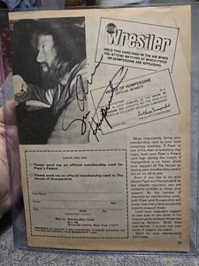 Pagina rivista autografa firmata Sir Oliver Humperdink WWF NWA - Foto 1 di 2