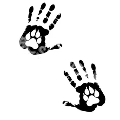 Car Body Stickers Trim Palm Dog Paw Print Graphics Decals Auto Exterior Decor - Image 1 of 4