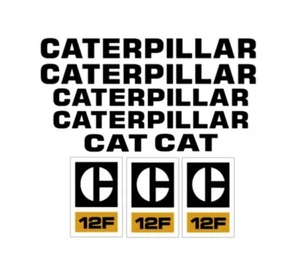 Caterpillar 12F Motor Grader Decal Set Tractor Stickers 3M Vinyl Road CAT 12 F - Picture 1 of 1