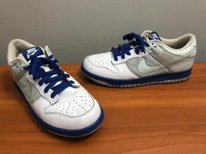 WOMENS NIKE DUNK LOW LADIES 8.5 WHITE GLACIER BLUE ROYAL BLUE 317813-141 2008 - Picture 1 of 7