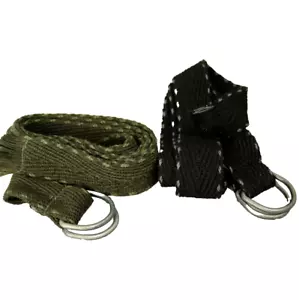 (Lote de 2) Cinturón con anillo en D de doble metal palmeado marrón-wren/negro 1,5" de ancho talla 52 - Imagen 1 de 14