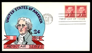 1033 2c Stamp (1954) THOMAS JEFFERSON FDC HD/HP FROM WILLIAM N. WRIGHT !!! - Picture 1 of 1