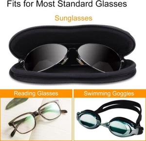 with Carabiner Ultra Light Portable Neoprene Zipper Sunglasses Sof Glasses Case - Picture 1 of 5