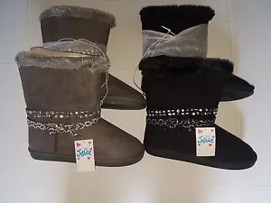 Justice Mädchen Stiefel grau oder schwarz Größe 3 oder 7 neu mit Etikett - Bild 1 von 3