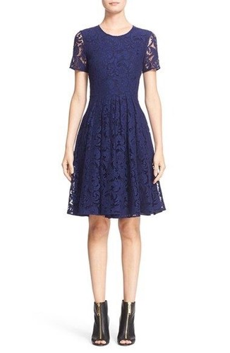 Abito blu pizzo Burberry Alice nuovo con etichette 14 $1595