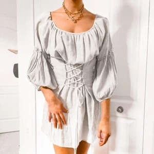 Neu mit Etikett Free People Damen grau-weiß Korsettkleid Gr. S - Bild 1 von 9