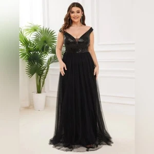 Ever Pretty A-Line Sequin Off Shoulder Maxi Tulle Formal Dress | Size 3X (14) - Picture 1 of 11