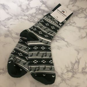 A Sock Club Co Betterdesign.it Socks Green Music Notes One Size NEW