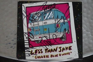 Less Than Jake - Goodbye Blue & White CD Album signed / autograph / signiert - Picture 1 of 5