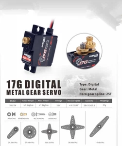 S0017M Micro Mini Servo 17g Metallgetriebe 1,8KG Digital Servo für RC Flugzeug Boot Auto - Bild 1 von 7