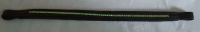 Ecotak black leather browband with pale green diamontes Ecotak - image 1 of 2