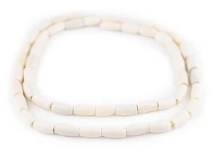 White Bone Hair Pipe Beads 0.5 inch, 12mm Tube Large Hole 25 Inch Strand - Picture 1 of 1