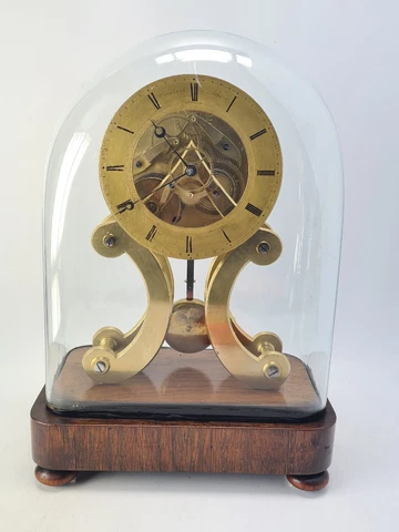 19th CENTURY SINGLE FUSEE BROOKEBANK & ATKINS LONDON SKELETON CLOCK Cover