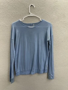 Champion Womens Shirt Size Large 10-12 Blue Long Sleeve Open Back Athletic - Picture 1 of 12