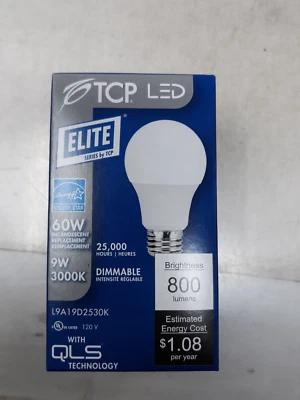 TCP L9A19D2541, 9W A19 LED BULB, 41K, DIMMABLE  - New - case of 12 - Image 1 of 4