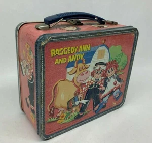 RAGGEDY ANN & Andy Children's Vintage Metal Lunch Box 1973 Aladdin Dolls - Picture 1 of 3