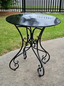HAMPTONS COFFEE SIDE ACCENT TABLE black 70CM DIAMETER 75 CM HIGH NEW - Picture 1 of 6