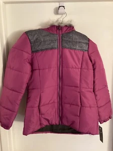 New Youth"Weathertamer" fuchsia,zip up jacket/ headband. Size Large -14/16 - Picture 1 of 2