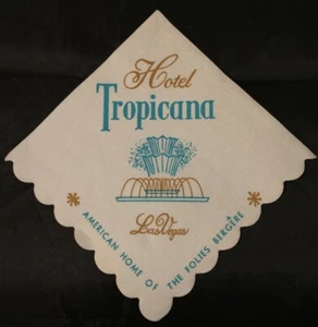 Servilleta de papel vintage Tropicana Casino Las Vegas - Imagen 1 de 7