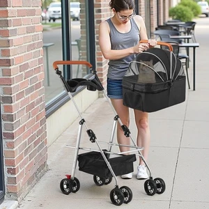 Hundewagen Hundebuggy für kleine Hunde Hundetasche Stroller Katzenbuggy Klappbar - Bild 1 von 10