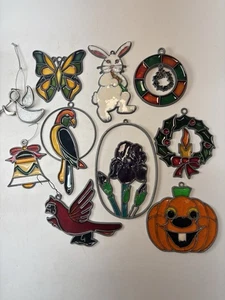 Vintage Hand Crafted Stained Glass Hanging Window Decorations Sun-catchers 10 - Picture 1 of 12