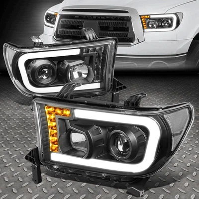 PARA 07-13 TOYOTA TUNDRA PAR DELANTERO LED DRL + INTERMITENTE PROYECTOR FARO Foto 1 de 4