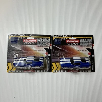 2 Carrera Go!! 67 Ford Mustang электрический трассовый автомобиль гонки синий 1:43 новый/запечатанный лот - Изображение 1 из 4