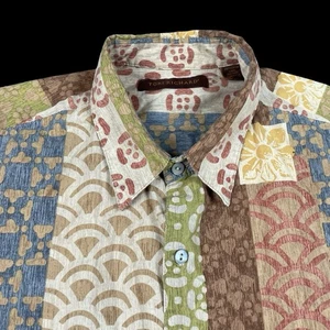 Camisa Tori Richard Para Hombres Grande Hawaiana Manga Corta Abotonada Algodón Césped Usada en Excelente Condición - Imagen 1 de 9