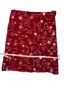 Gonna natalizia vintage in velluto ricamato rosso posto bambini taglia 6X 7 - Foto 1 di 7