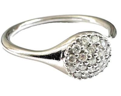 RARE Pandora 18K White Gold & Diamond Pavé Love Pod Ring 970106WD Size 57 - Image 1 of 4