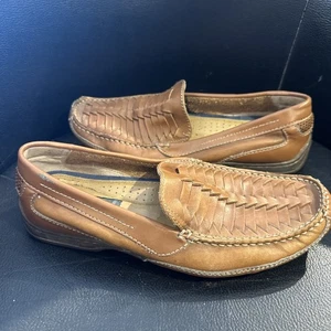 Giorgio Brutini Loafers Dress Shoes Mens Size 10 Brown Wvoen Leather Slip On - Picture 1 of 4