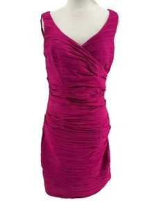 Calvin Klein Women's Pink Textued Ruched Sleeveless Sheath Dress Size 8 - Picture 1 of 5