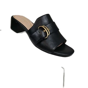 Cole Haan Crosby Slide Sandals Buckle Black Leather Grand 360 Womens Size 6B New - Picture 1 of 12