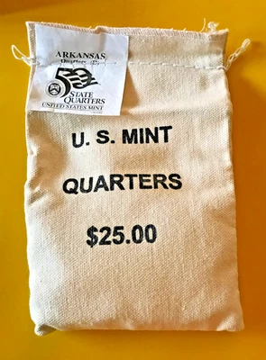 100 x 2003-D Arkansas State Quarters in Unopened $25 U.S. Mint Bag Diamond - Image 1 of 4