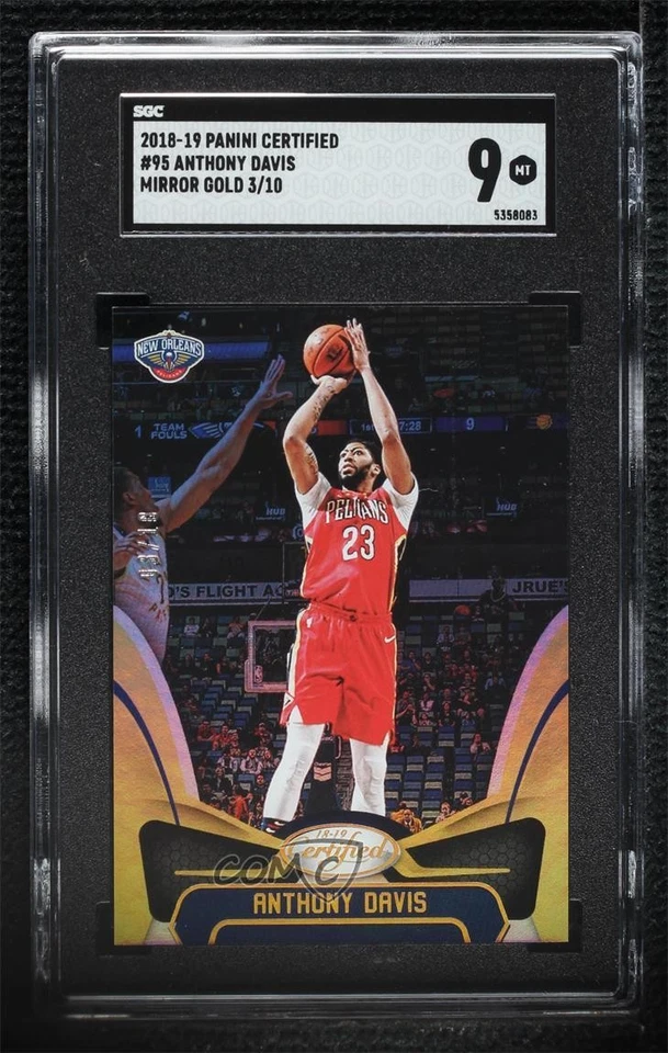 2018-19 Certified Mirror Gold /10 Anthony Davis #95 SGC 9 MINT - Image 1 of 2