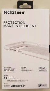 Nuova custodia Tech21 Samsung Galaxy S8+ Evo Check trasparente e bianca - Foto 1 di 3
