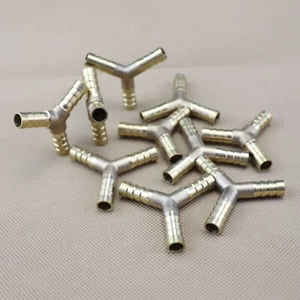 10Pcs Way Shaped Brass Barbed Hose tails, for fuel ,oil etc 5/16"（8mm）Y-3 - Picture 1 of 3